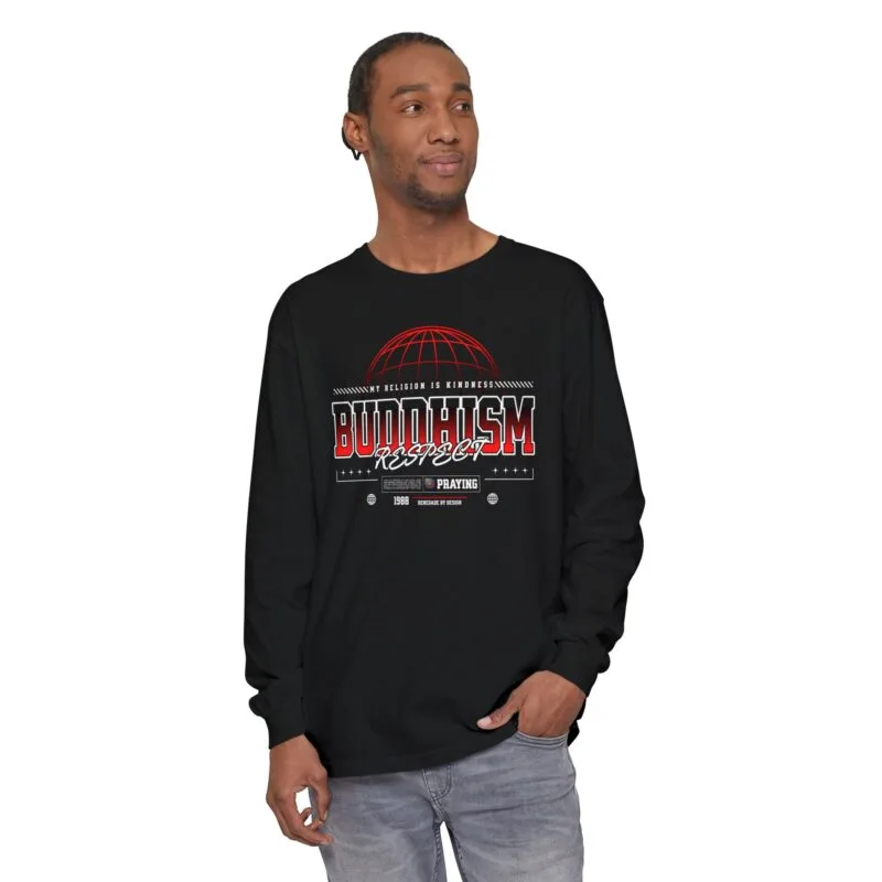 BUDDHISM Buddhism Inspired Unisex Long Sleeve T-Shirt - Kindness & Respect $26.59
