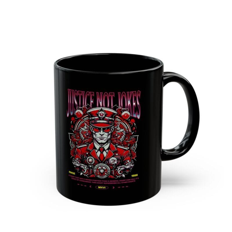 JUSTICE NOT JOKES Black Mug (11oz, 15oz) $8.30 E