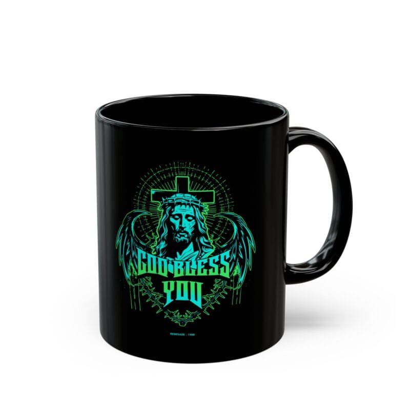 GOD BLESS YOU Inspirational Black Mug - 'God Bless You' Design (11oz & 15oz) $8.30