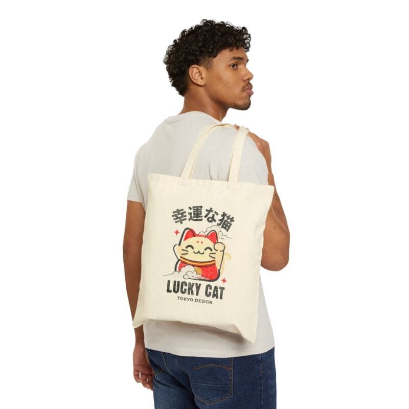 lucky cat tote bag