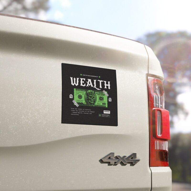 UNDEAD WEALTH Cryptocurrency Wealth Car Magnet - Unique Vinyl Decoration for Car Enthusiasts $3.81