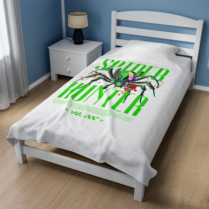 SPIDER HUNTER Spider Hunter Velveteen Plush Blanket - Perfect for Halloween Decor & Cozy Comfort $38.15