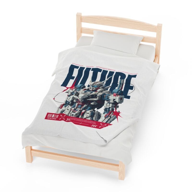 FUTURE Futuristic Robot Velveteen Plush Blanket - Cozy & Stylish $38.15