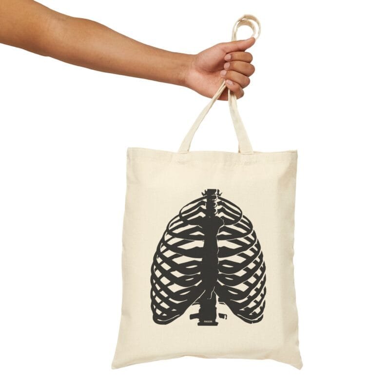 xray skeleton ribs tote bag