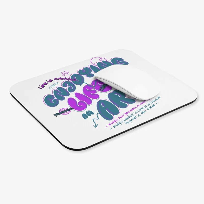 DOODLLE QUOTE Inspirational Mouse Pad - 'Enjoying Life is an Art' Design for Creative Minds $5.73