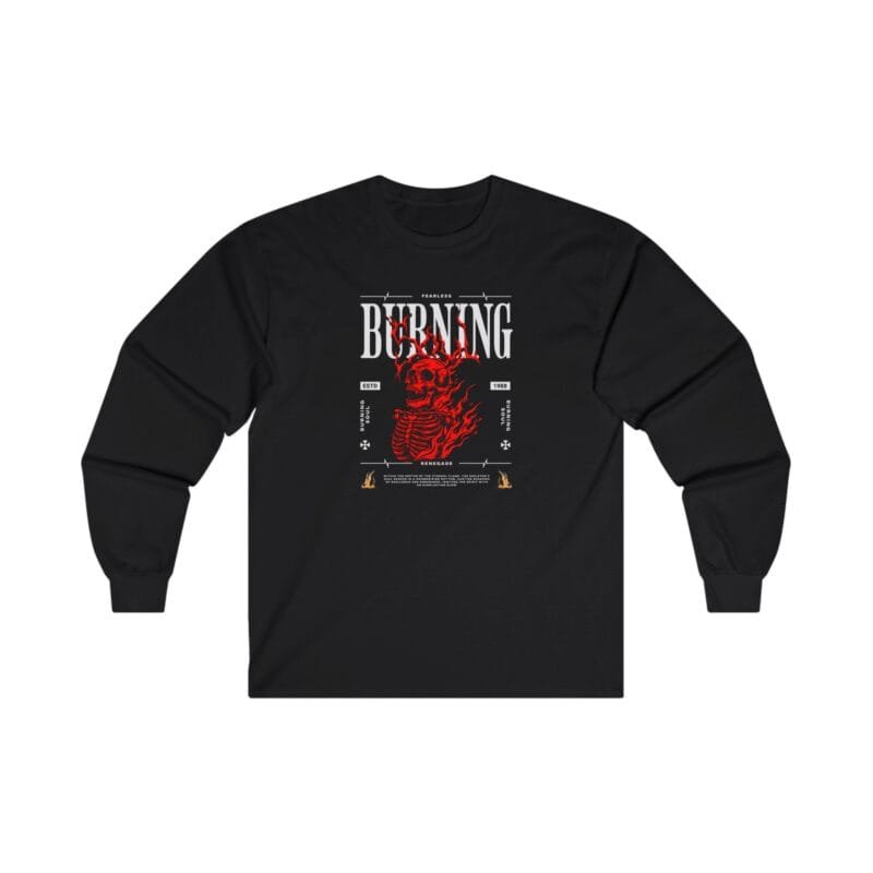 BURNING SKELETON SOUL Unisex Ultra Cotton Long Sleeve Tee $21.50