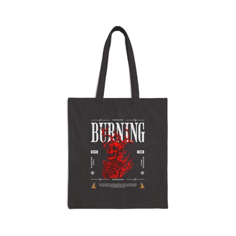 BURNING SKELETON SOUL Cotton Canvas Tote Bag $11.53