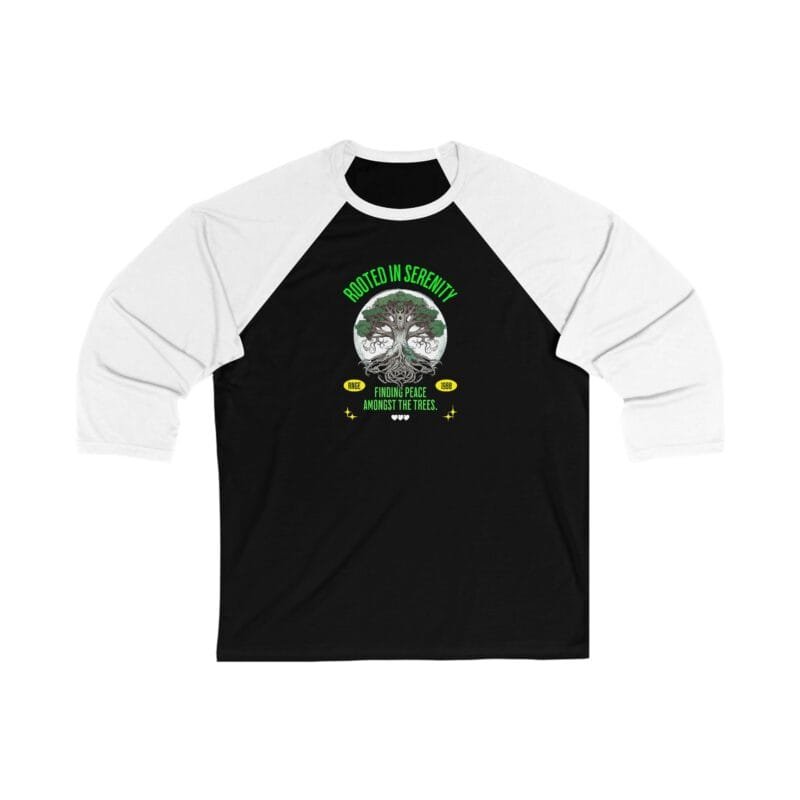 ROOTED IN SERENITY Unisex 3\4 Sleeve Baseball Tee $24.13