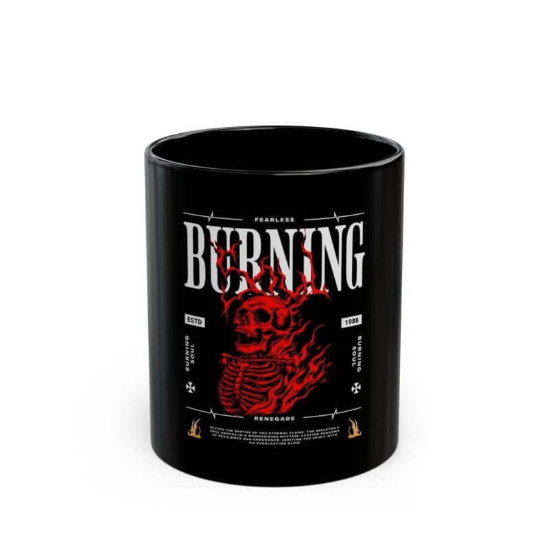 BURNING SKELETON SOUL Black Mug (11oz, 15oz) $8.30