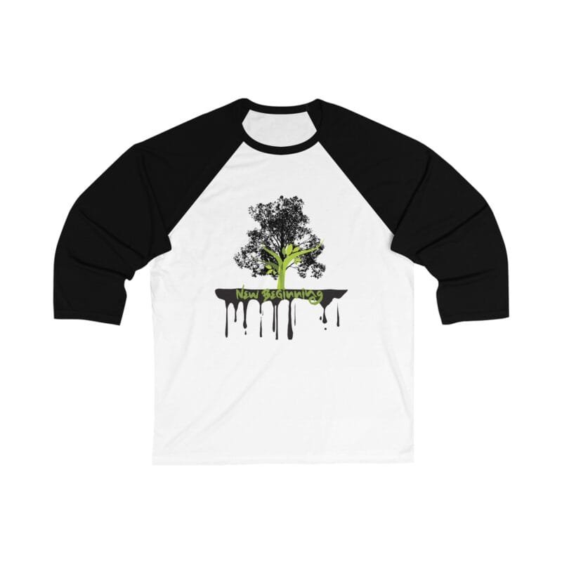 NEW BEGINNINGS New Beginnings Unisex 3/4 Sleeve Baseball Tee - Perfect for Spring and New Beginnings $26.76