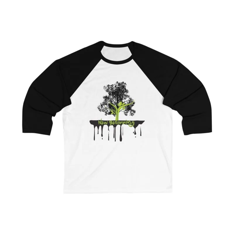 NEW BEGINNINGS New Beginnings Unisex 3/4 Sleeve Baseball Tee - Perfect for Spring and New Beginnings $26.76