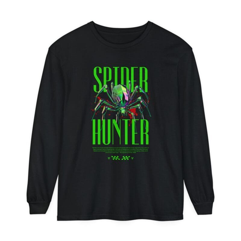SPIDER HUNTER Spider Hunter Unisex Long Sleeve T-Shirt - Perfect for Halloween & Nature Lovers $26.59