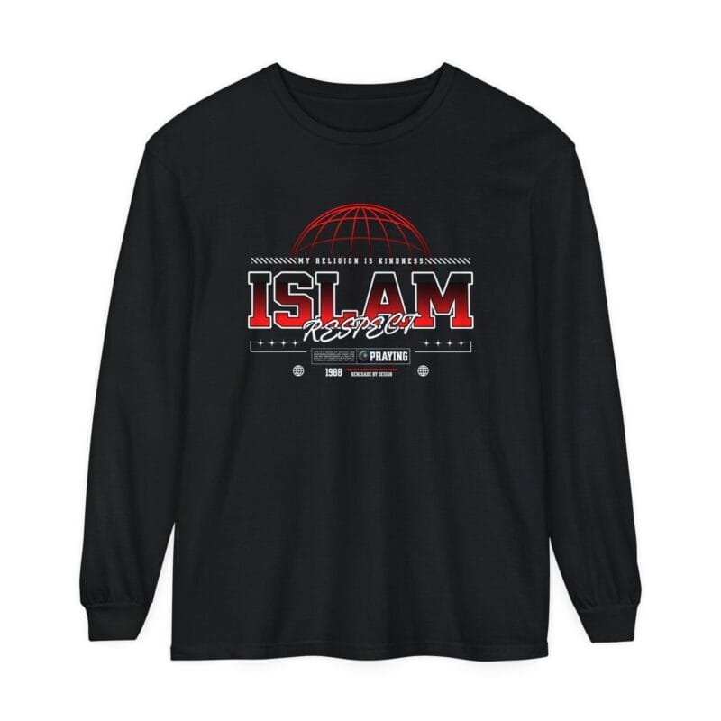 ISLAM Islam Respect Long Sleeve T-Shirt - Unisex Garment-Dyed Tee for Celebrating Faith $26.59