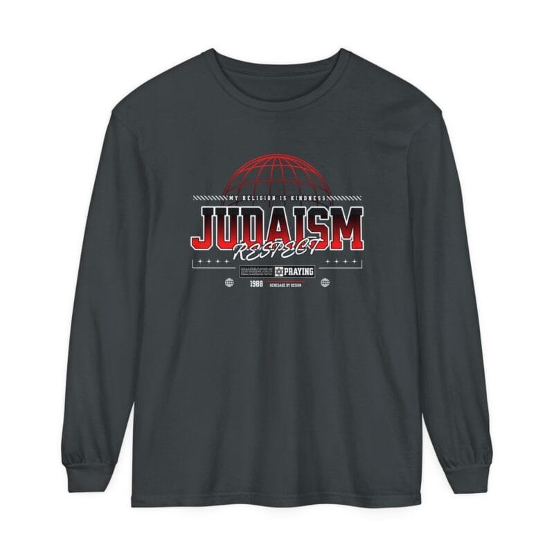 JUDAISM Judaism Respect Unisex Long Sleeve T-Shirt - Garment-Dyed Teal $26.59