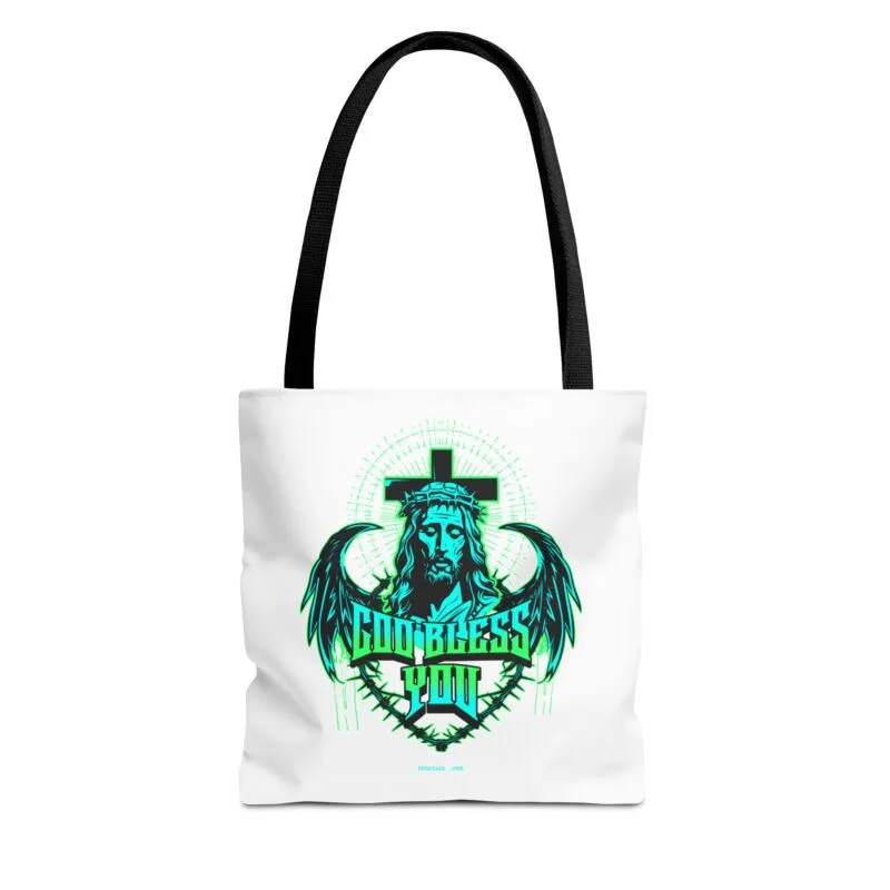 GOD BLESS YOU God Bless You Graphic Tote Bag - Stylish & Meaningful Carryall for Faith Lovers $13.86
