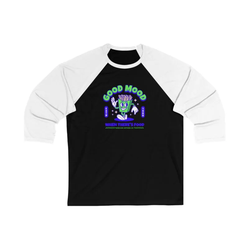 CUTE RETRO FRIES Good Mood Food Unisex Baseball Tee $24.13