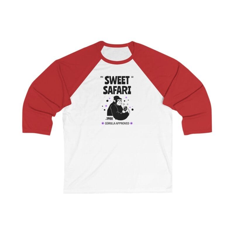 SWEET SAFARI Sweet Safari Gorilla Approved Unisex 3/4 Sleeve Baseball Tee $24.13