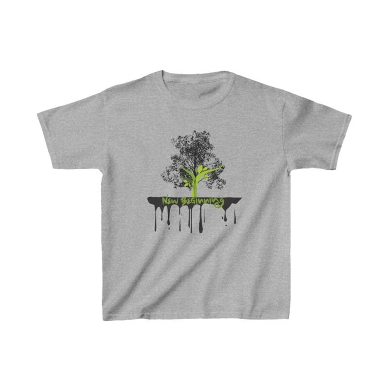 NEW BEGINNINGS Kids Eco-Friendly T-Shirt "New Growing" - Sustainable Design for Young Nature Lovers $10.68
