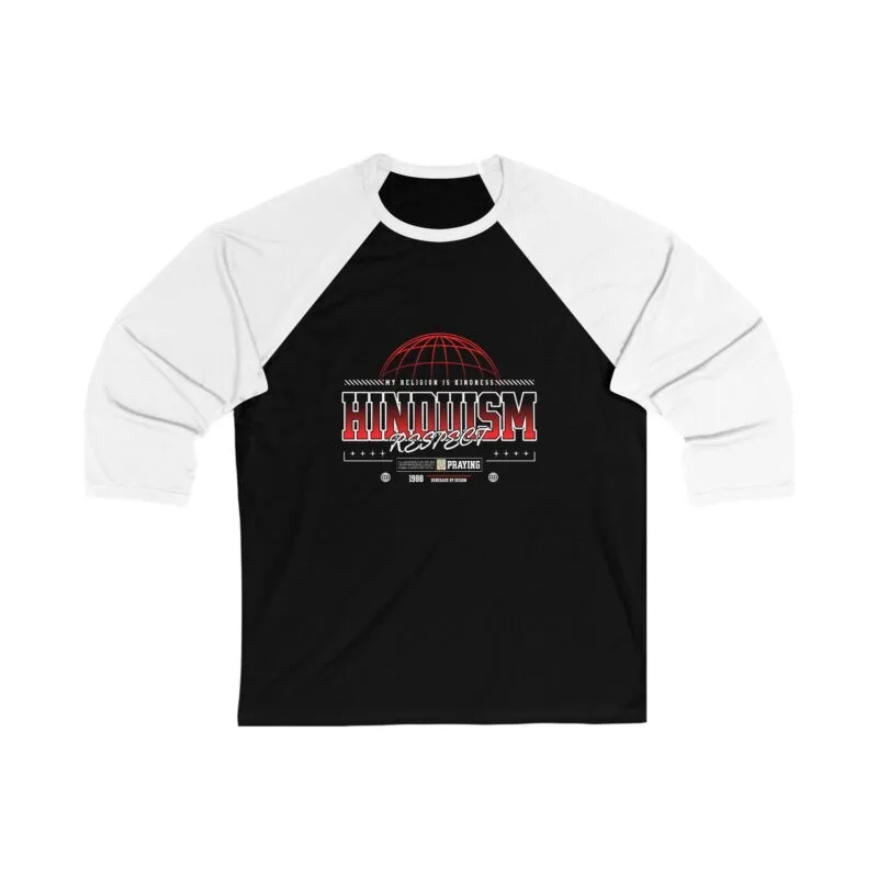 HINDUISM Hinduism Basketball Unisex 3/4 Sleeve Baseball Tee - Perfect for Sports Fans and Celebrations $23.99