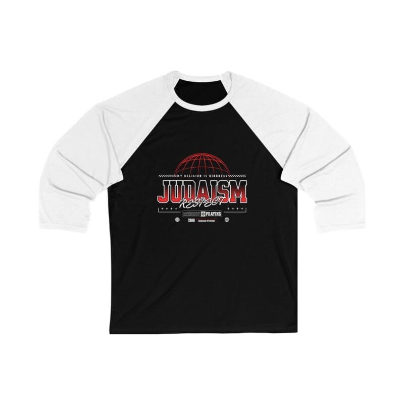 JUDAISM Unisex 3/4 Sleeve Baseball Tee - 'Judaism' Sports Tribute Shirt $23.99