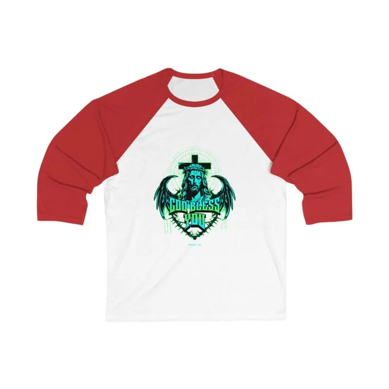 GOD BLESS YOU God Bless You Unisex 3/4 Sleeve Baseball Tee - Faith-Inspired Casual Wear $22.64