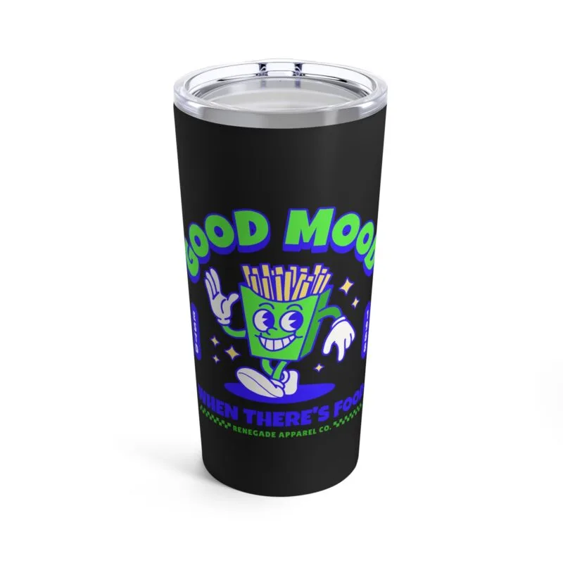 CUTE RETRO FRIES Good Mood Food Tumbler - 20oz Black, Fun Design for Food Lovers $27.16