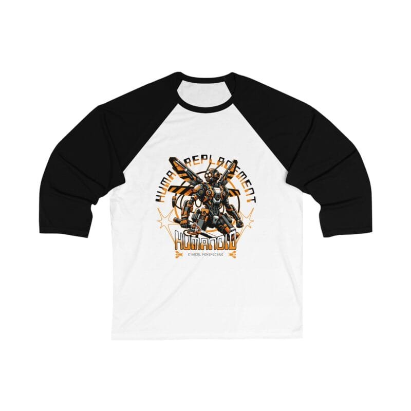 HUMANOID Unisex Baseball Tee - "Human Replacement" Graphic Design $22.64