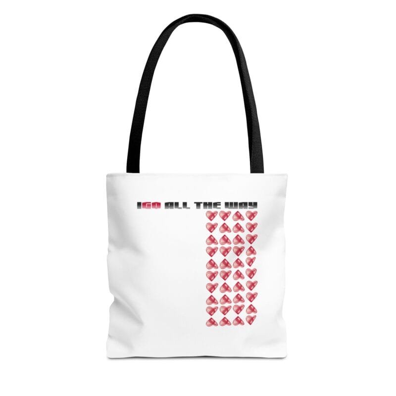 HEART I Go All the Way Heart Pattern Tote Bag | Stylish & Fun Gift for Any Occasion $13.86