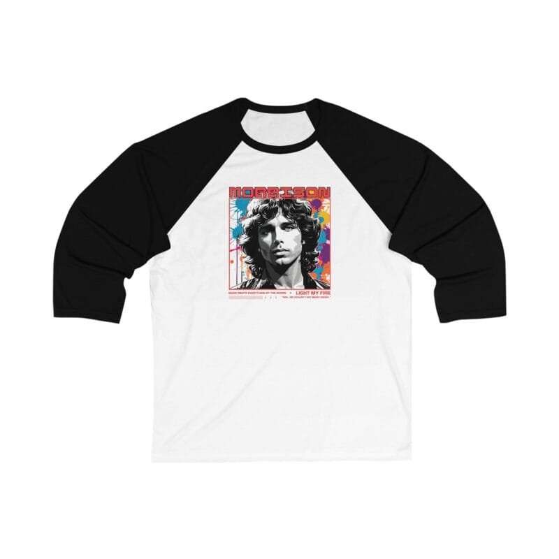 JIM MORRISON -THE DOORS Vintage Jim Morrison Unisex Baseball Tee - Retro Style 3/4 Sleeve Shirt $24.13