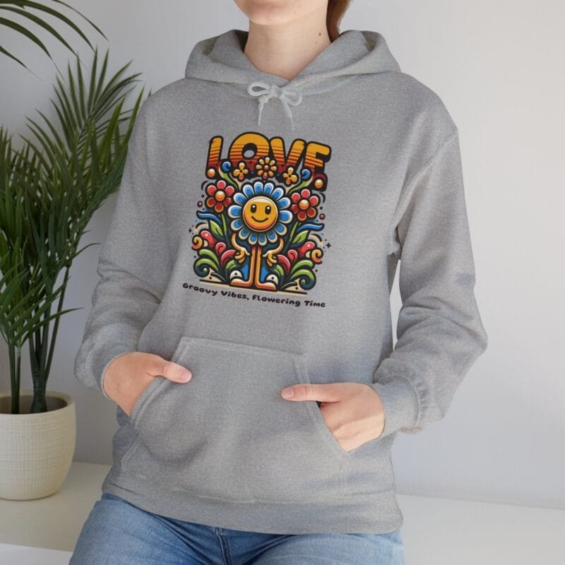 OVE, GROOVY VIBES, FLOWERING TIME - Unisex Heavy Blend™ Hooded Sweatshirt