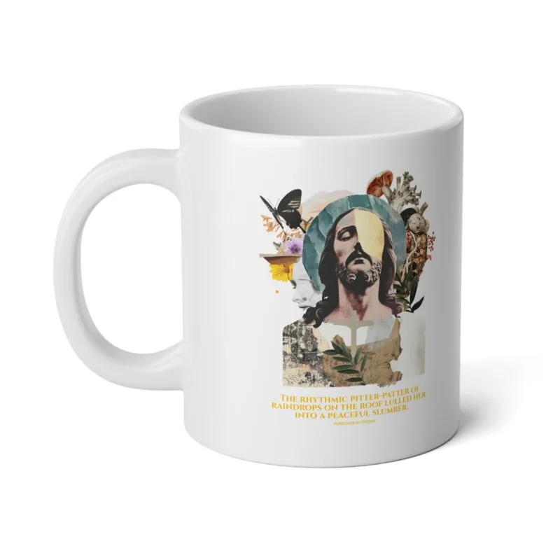 THE RHYTHMIC OF RAINDROPS Inspirational Jumbo Mug - 20oz with Nature-Inspired Design $15.73