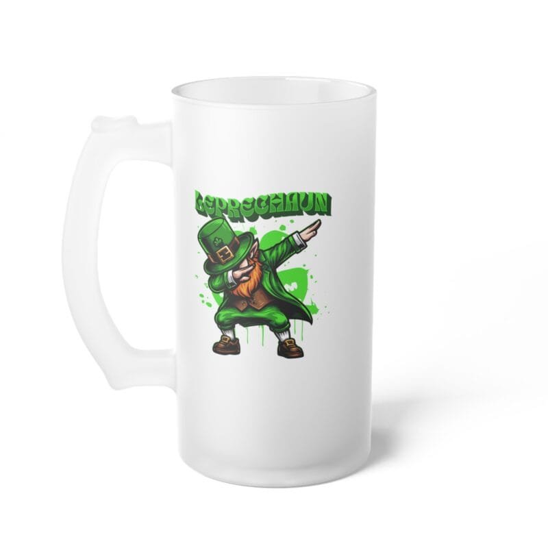 LEPRECHAUN DABBING POSE Frosted Glass Beer Mug $25.35