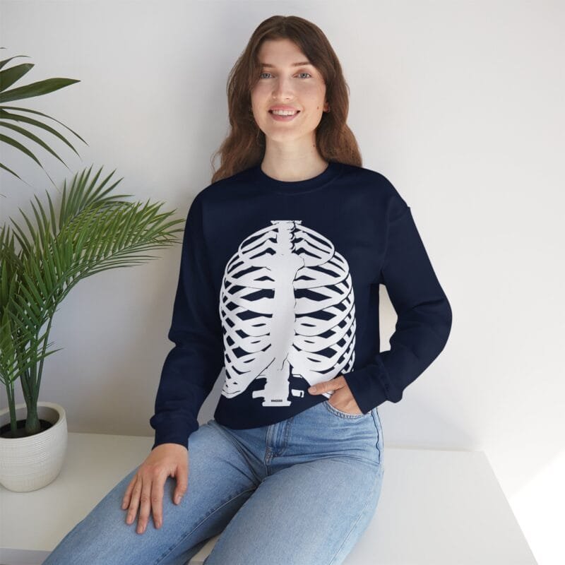 x-ray skeleton ribs crewneck sweatshirt