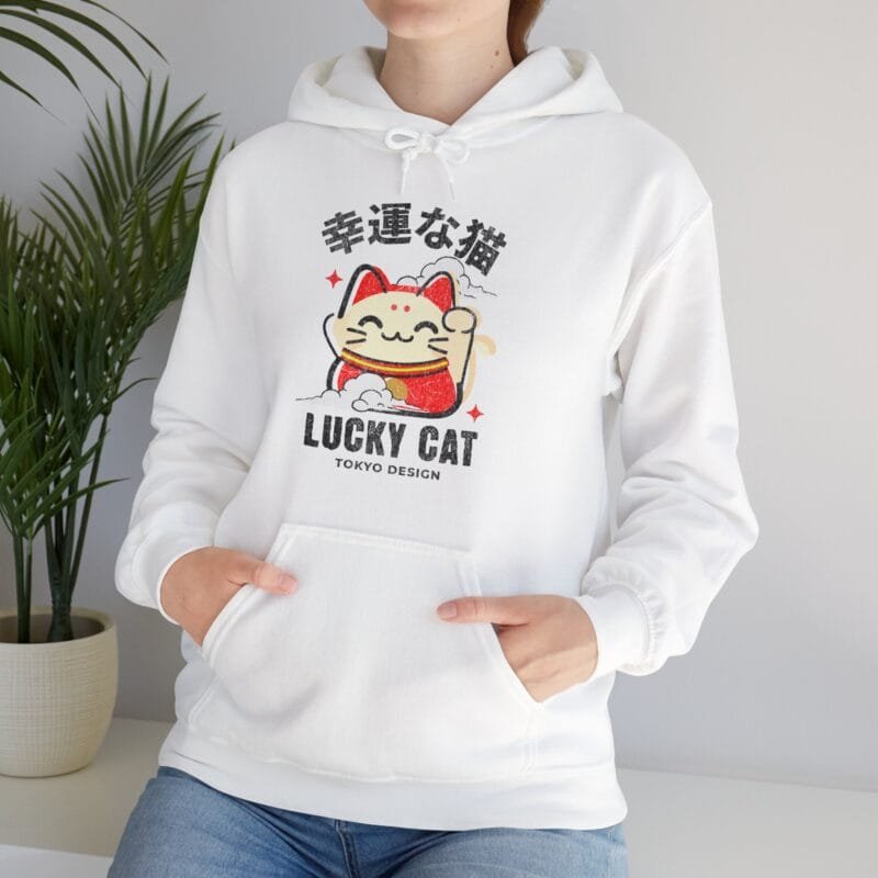 lucky cat hooded sweatshirt