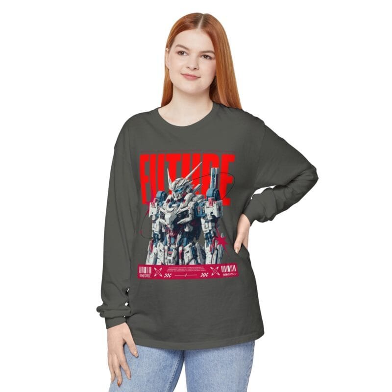 FUTURE Futuristic Robot Long Sleeve T-Shirt - Unisex Graphic Tee $26.59