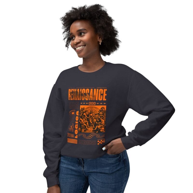 SYSTEM LOGICA Unisex Renaissance Graphics Crewneck Sweatshirt - Lightweight Retro Style $36.54