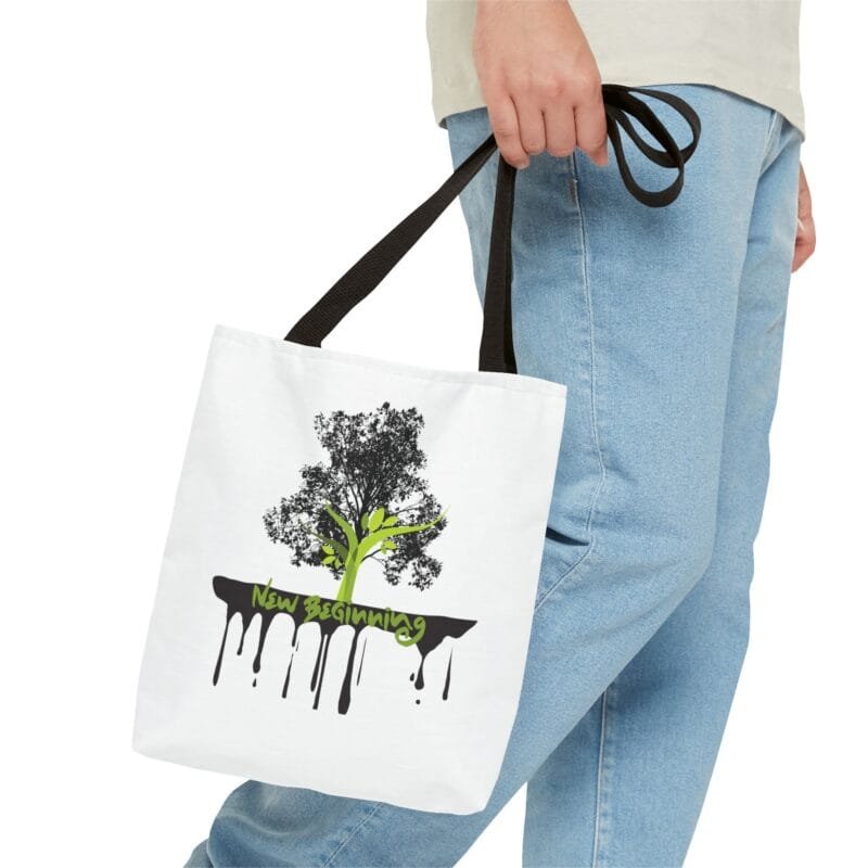 NEW BEGINNINGS Inspirational Tote Bag - 'New Beginning' Design for Nature Lovers $13.86