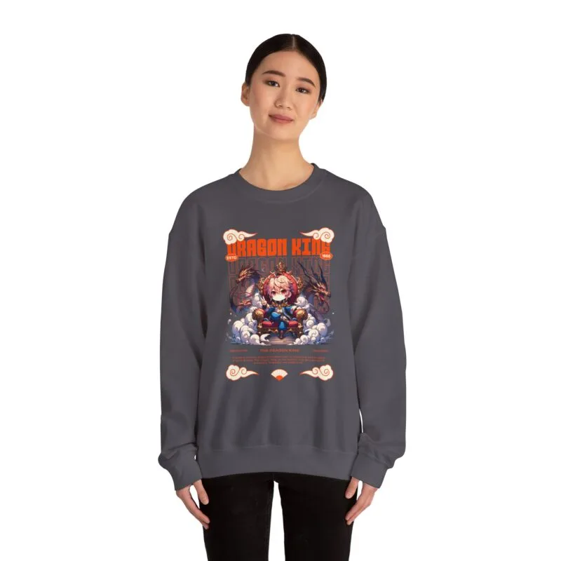 Dragon King Crewneck Sweatshirt - Unisex Heavy Blend™ - Pastel Pink $22.03
