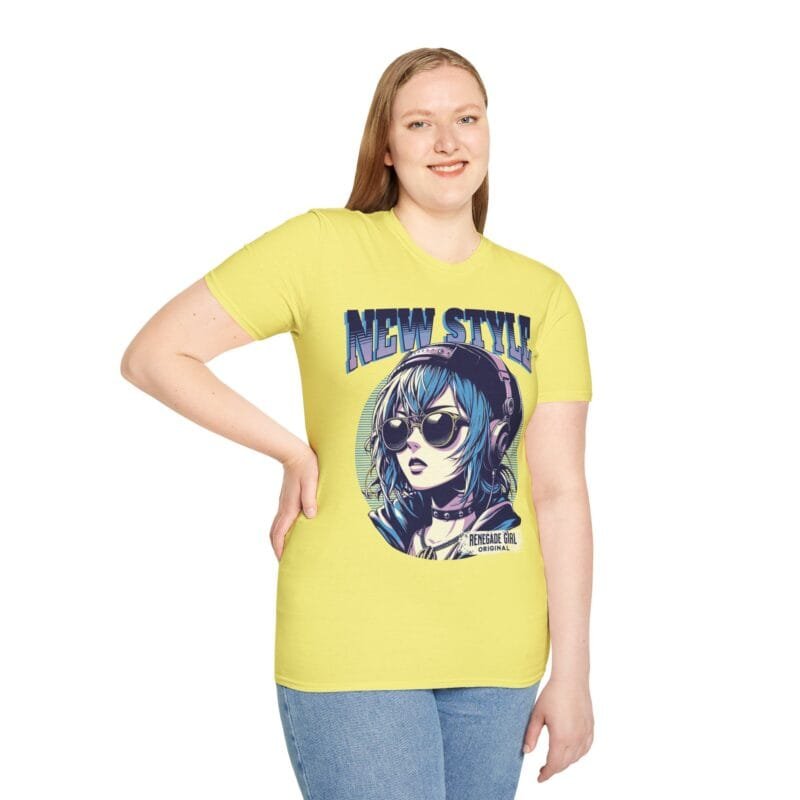 Anime girl with headphone t-shirt