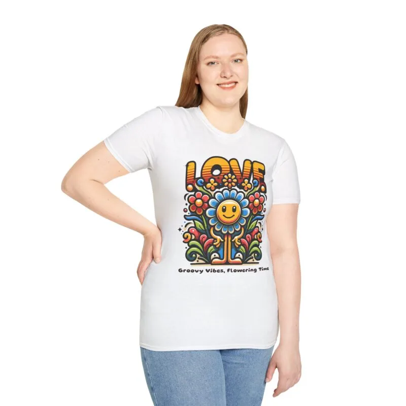 LOVE GROOVY VIBES, FLOWERING TIME - Unisex Softstyle T-Shirt