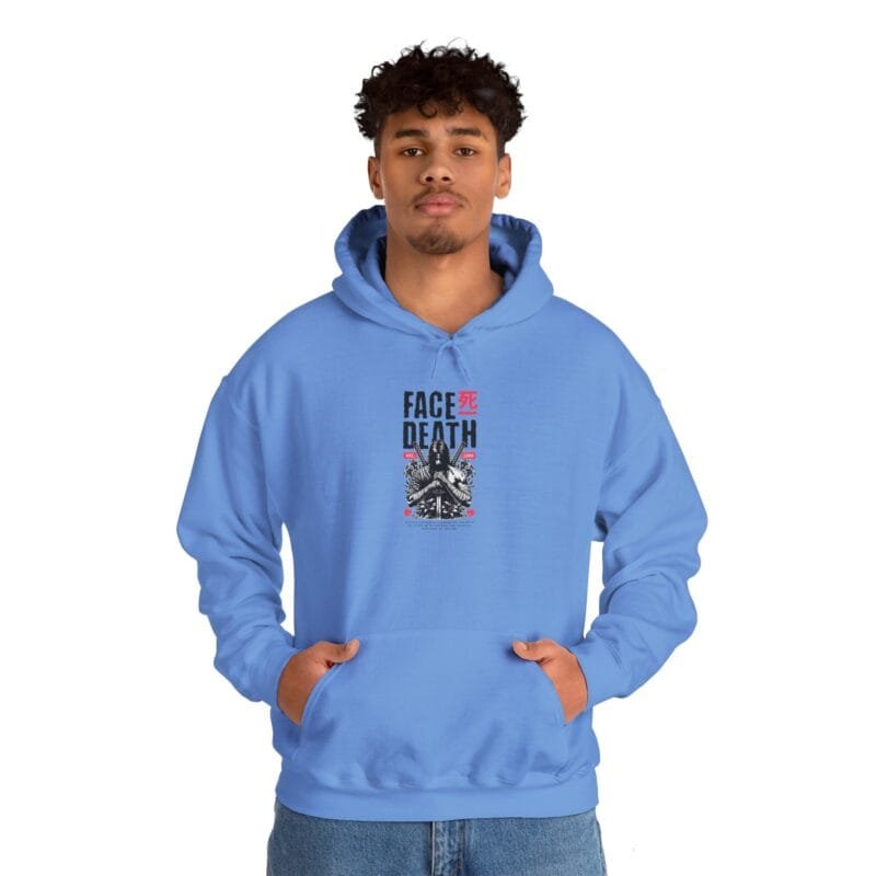FACE DEATH Unisex Heavy Blend™ Hoodie - Inspirational Motivational Sweatshirt in Pink $26.68