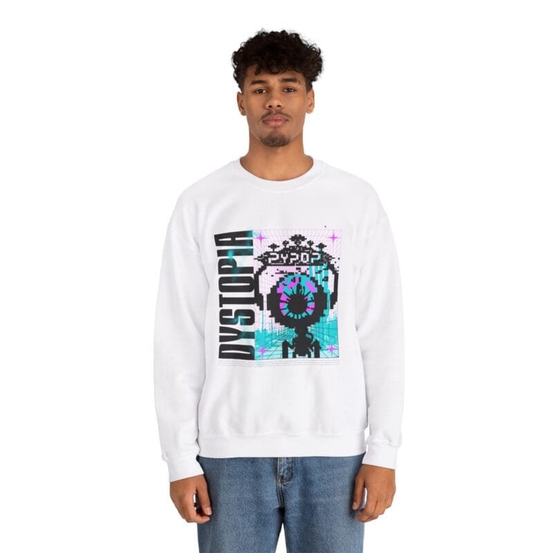DYSTOPIA Dystopia Graphic Unisex Heavy Blend™ Crewneck Sweatshirt - Retro Pink $22.03