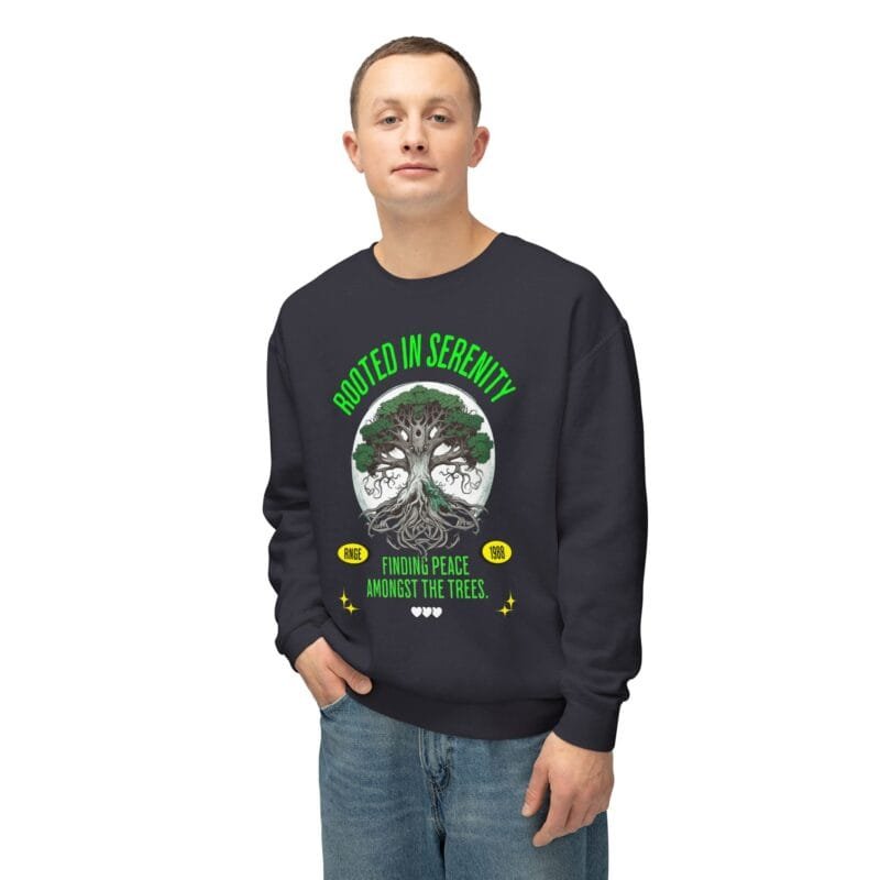 ROOTED IN SERENITY Unisex Lightweight Crewneck Sweatshirt $36.54 E