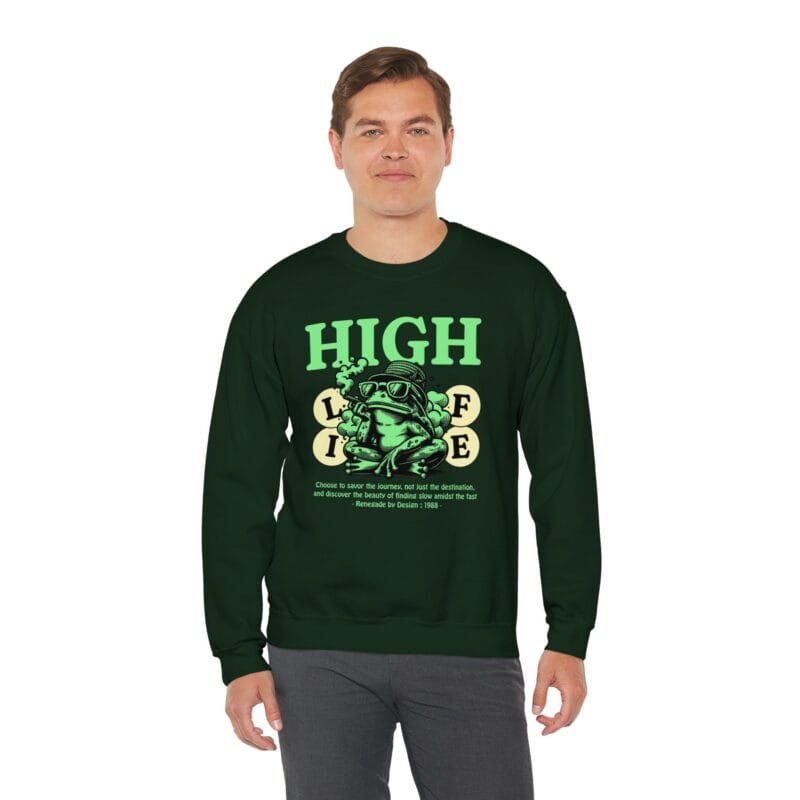 HIGH LIFE High Life Unisex Heavy Blend Crewneck Sweatshirt - Fun Pink Design for Chill Vibes $22.03