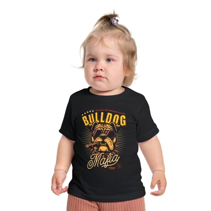 BULLDOG MAFIA Cool Bulldog Mafia Baby T-Shirt $16.60