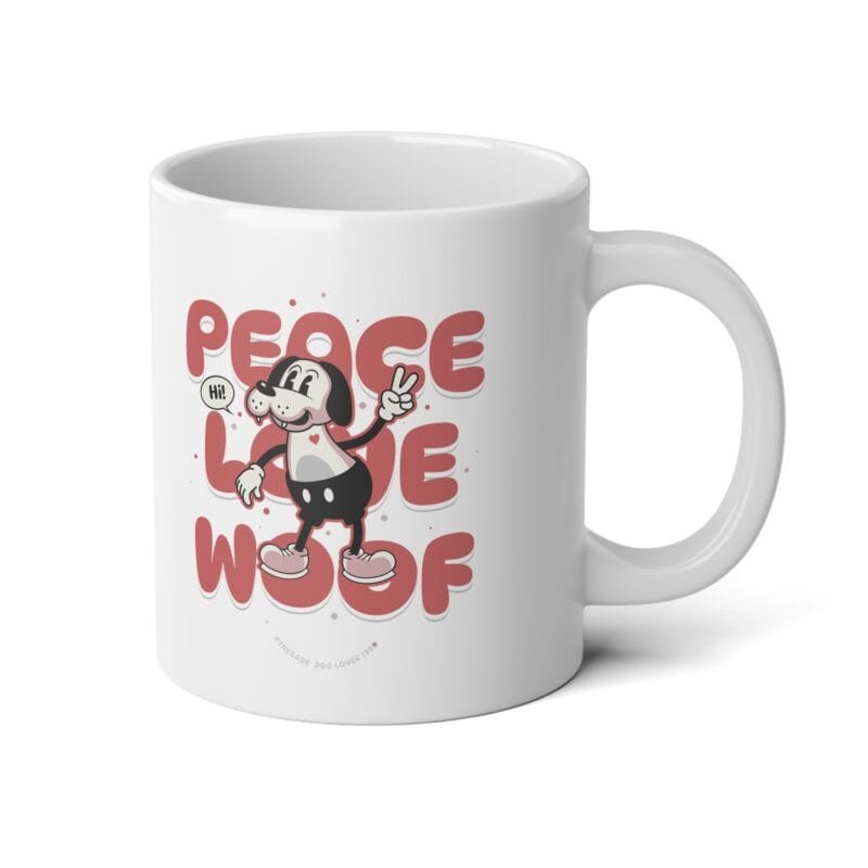 PEACE LOVE WOOF Peace Love Woof Jumbo Mug - 20oz Ceramic Coffee Cup for Dog Lovers $15.73
