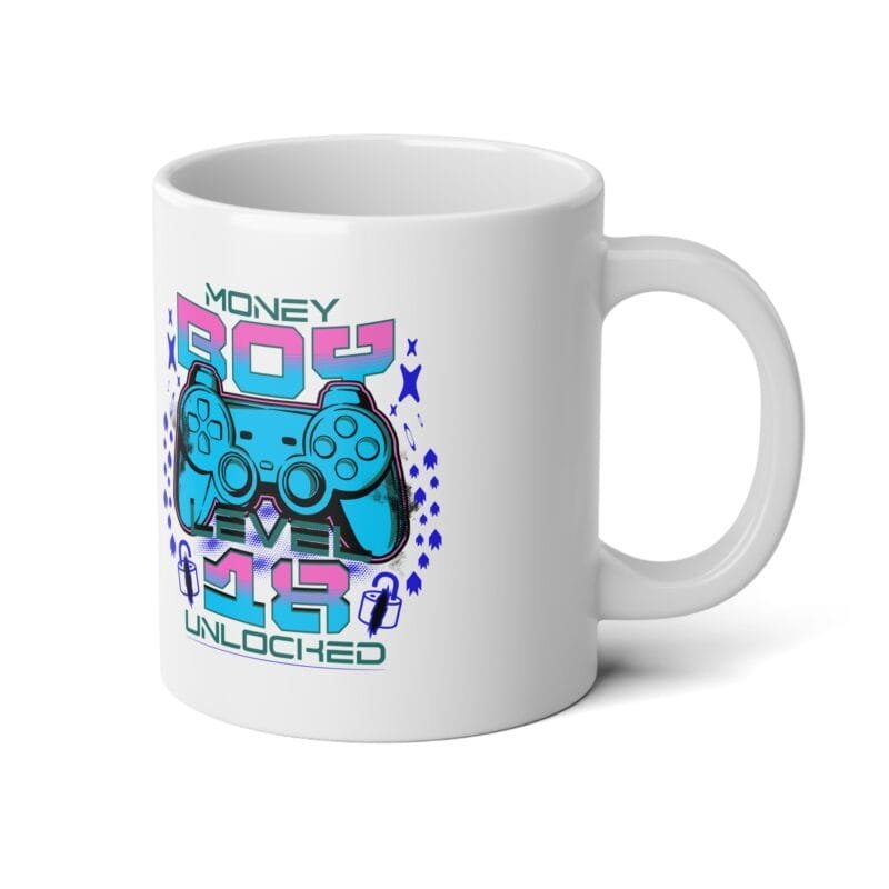 MONEY BOY, GAMING LEVEL UP Gamers Unite Jumbo Mug - 20oz Coffee Cup with Fun Gaming Design $15.73