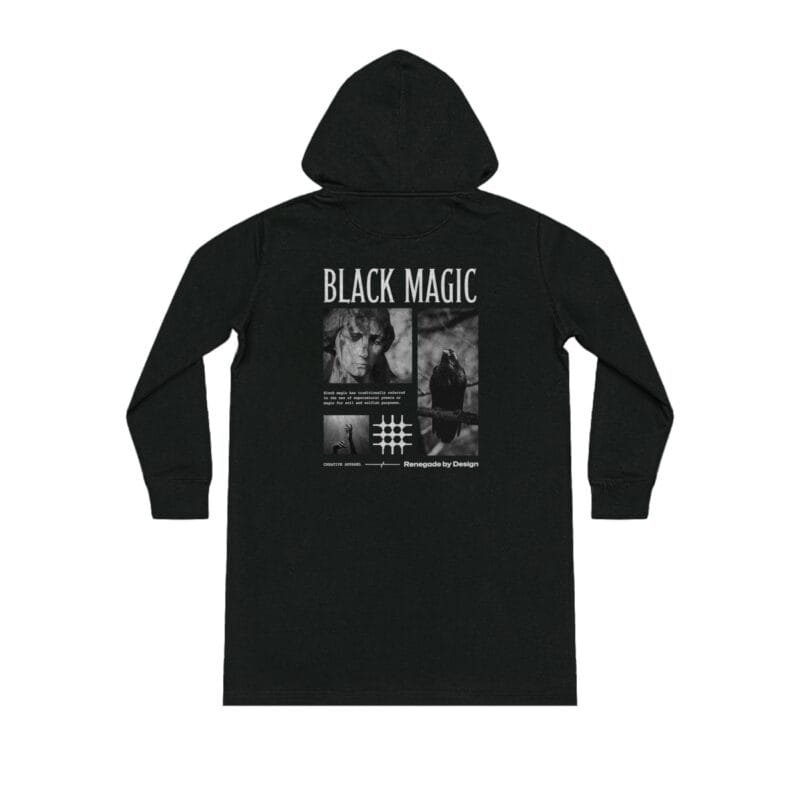 BLACK MAGIC Streeter 'Black Magic' Hoodie Dress - Cozy Urban Streetwear for Effortless Style $73.06
