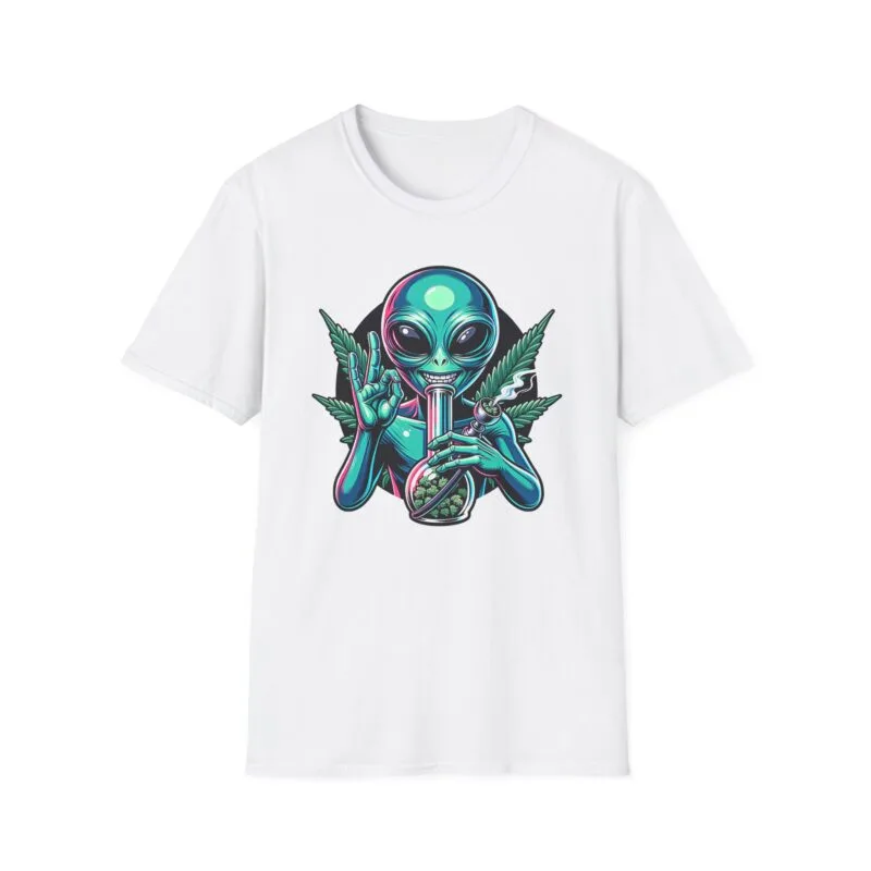 MARIJUANA 2 - Unisex Softstyle T-Shirt - Alien Vibes with Nature's Gift Quote $16.97