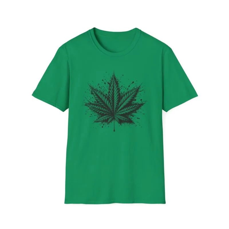MARIJUANA 5 - Unisex Softstyle T-Shirt – Stay Grounded, Grow Higher – Black Leaf Design $16.97